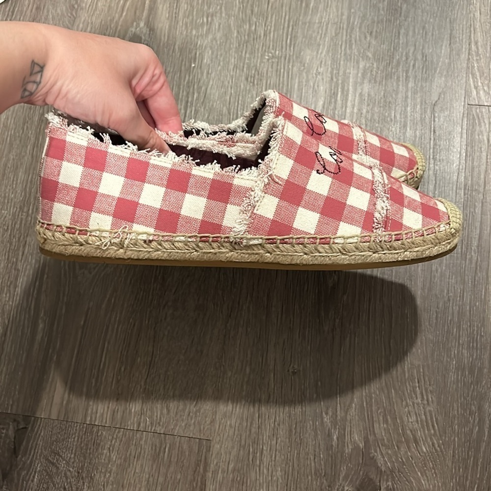 Coach Celina Espadrille Pink Gingham Slip On Shoes Like New Size 8.5B - Picture 4 of 8